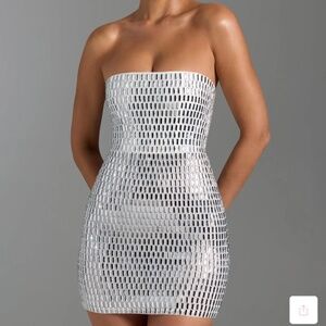 White embellished mini dress